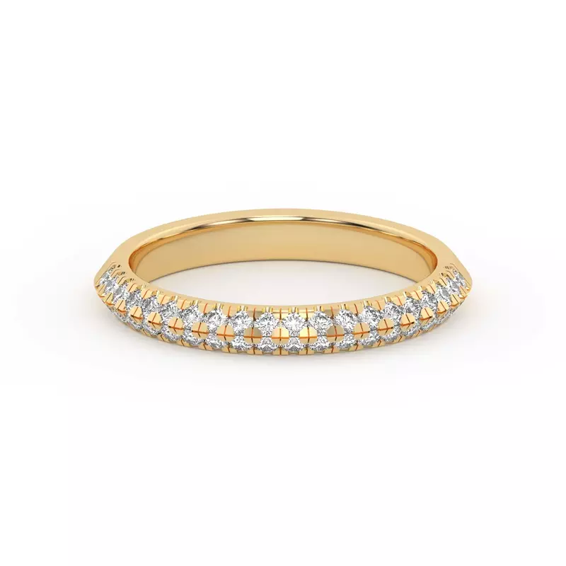 14K Yellow Gold Karen Knife-Edge Pavé Band