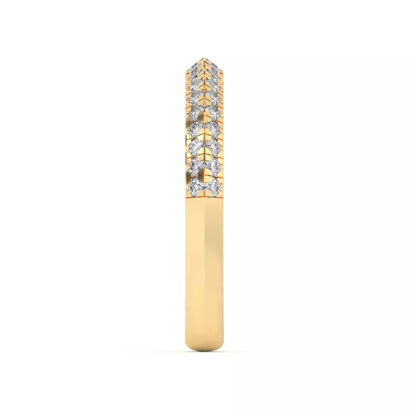 14K Yellow Gold Karen Knife-Edge Pavé Band