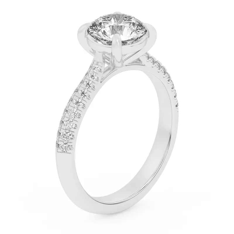 18K White Gold Karen Knife-Edge Pavé Engagement Ring