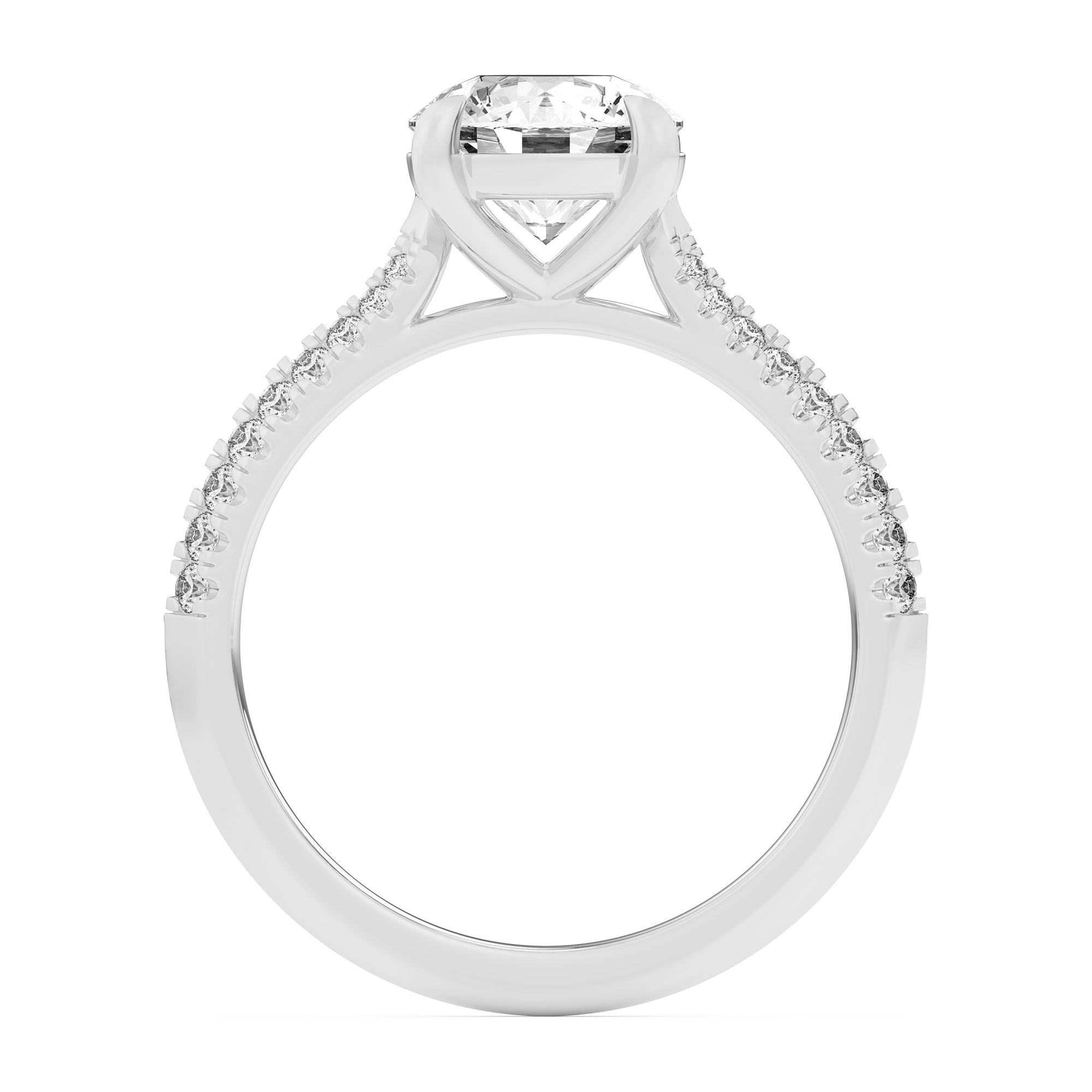 18K White Gold Karen Knife-Edge Pavé Engagement Ring