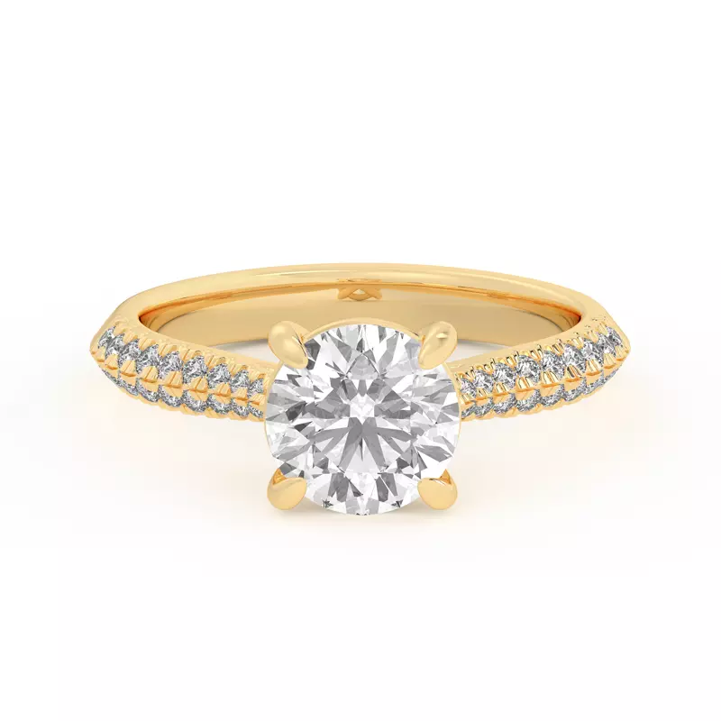 18K Yellow Gold Karen Knife-Edge Pavé Engagement Ring