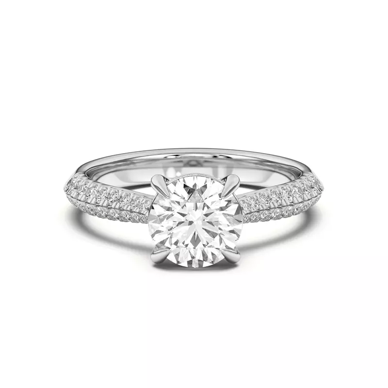 Platinum Karen Knife-Edge Pavé Engagement Ring