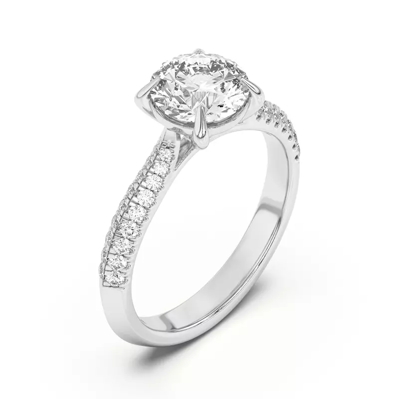 Platinum Karen Knife-Edge Pavé Engagement Ring