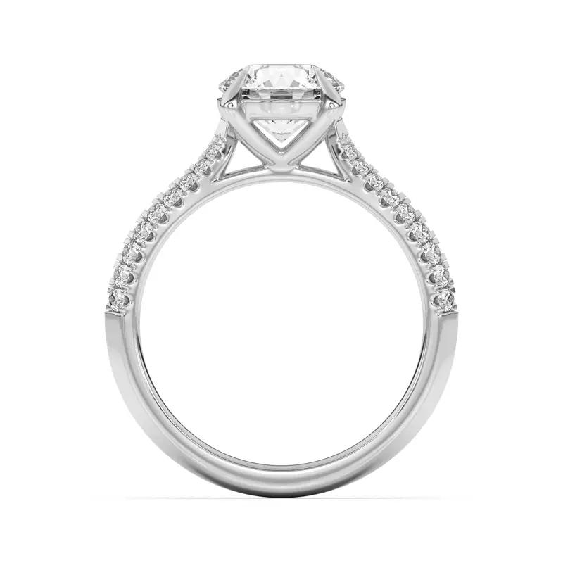 Platinum Karen Knife-Edge Pavé Engagement Ring