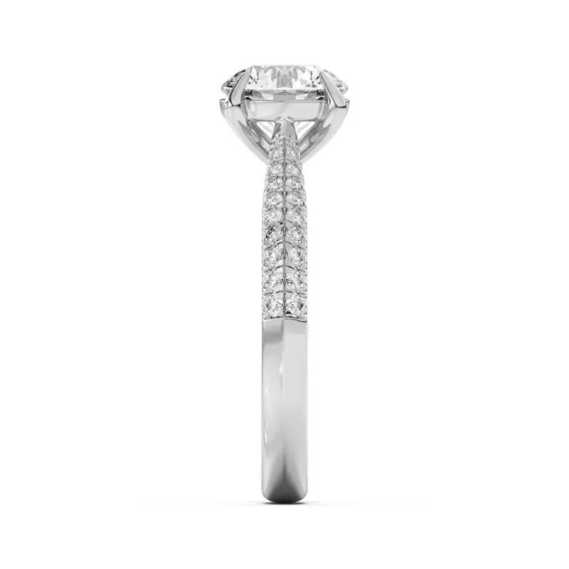 Platinum Karen Knife-Edge Pavé Engagement Ring