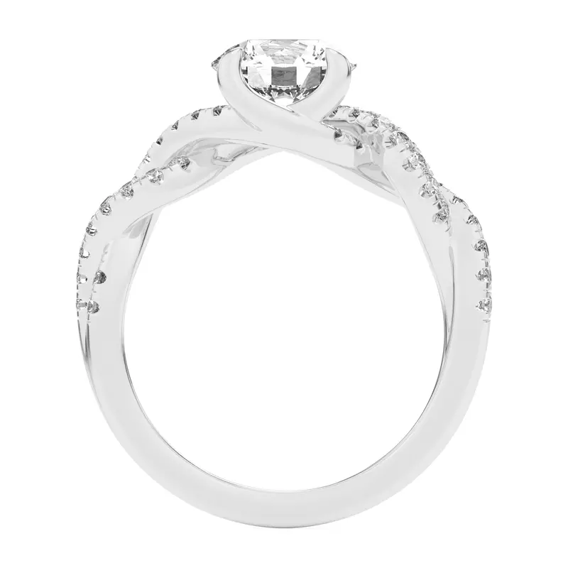 14K White Gold Gina Twisted Pavé Diamond Engagement Ring