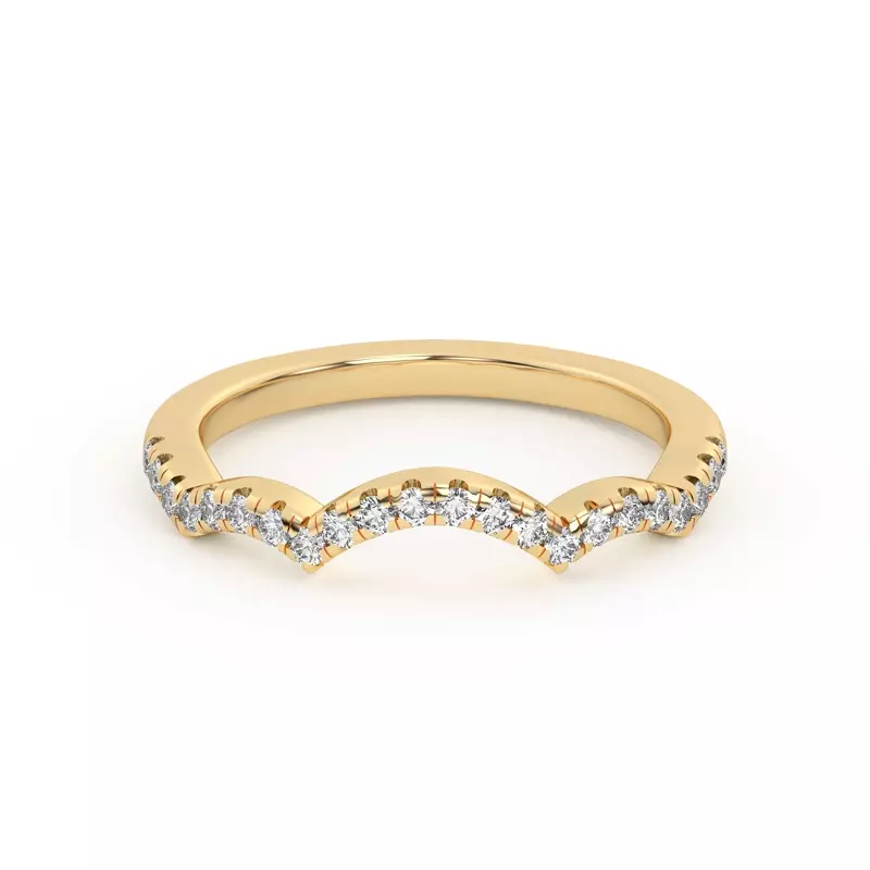 14K Yellow Gold Gina Curved Pavé Band