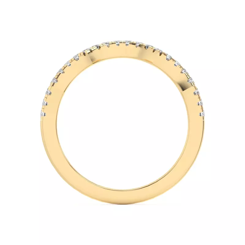 14K Yellow Gold Gina Curved Pavé Band