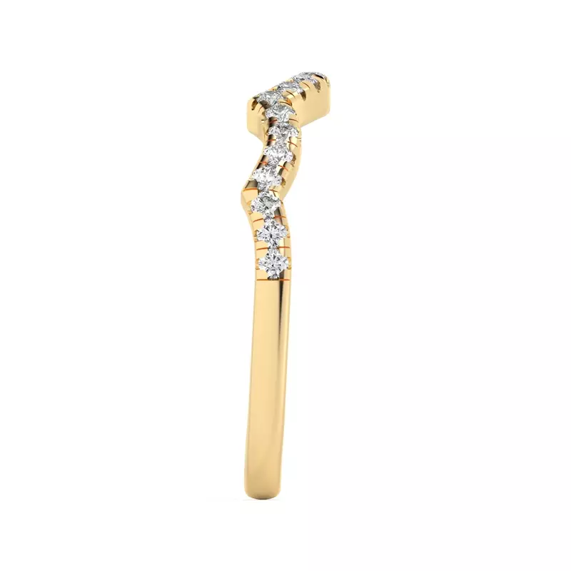 14K Yellow Gold Gina Curved Pavé Band
