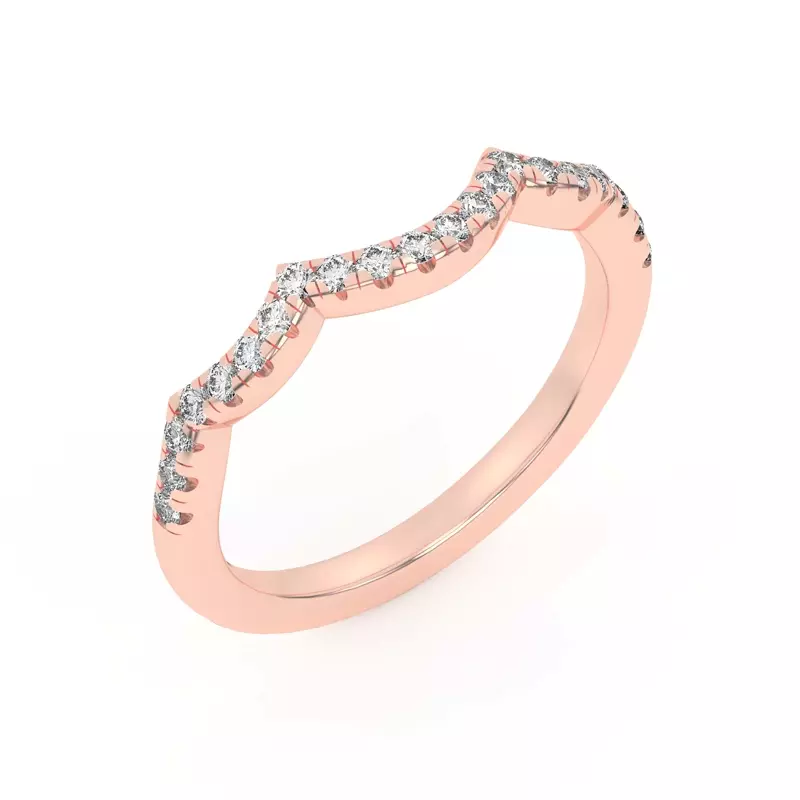 Gina Curved Pavé Band