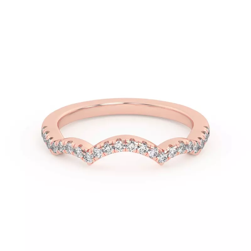 18K Rose Gold Gina Curved Pavé Band