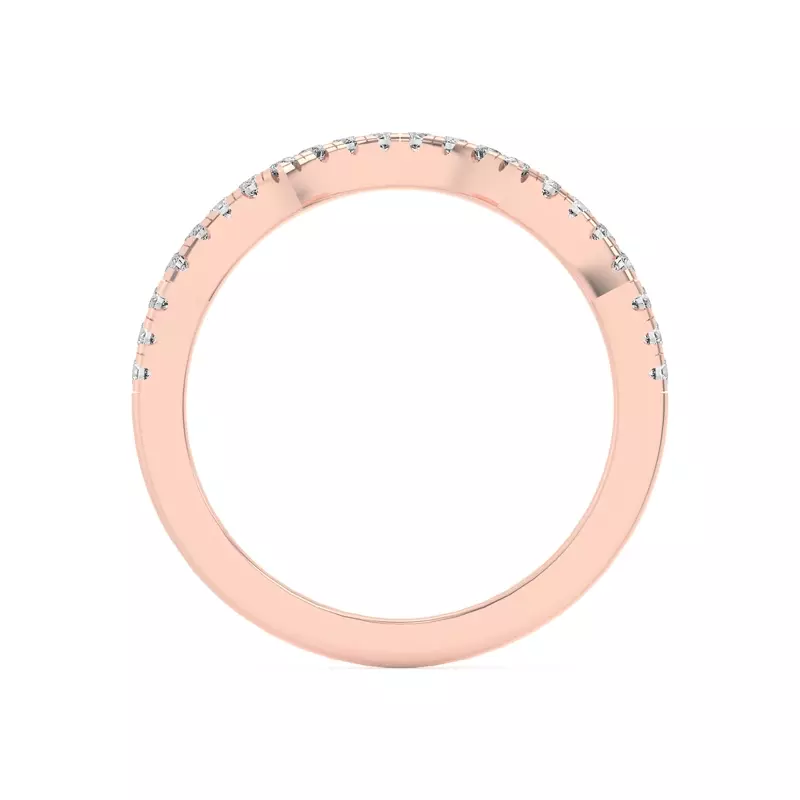 18K Rose Gold Gina Curved Pavé Band