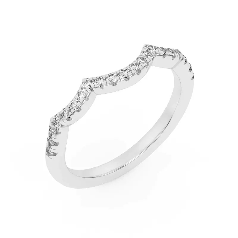 18K White Gold Gina Curved Pavé Band