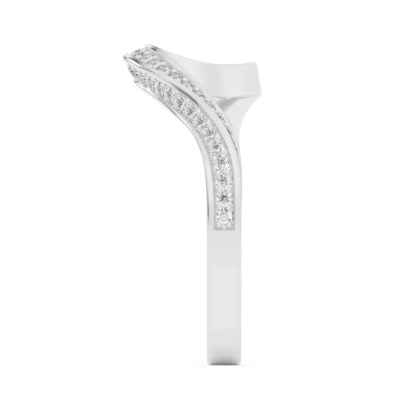 14K White Gold Elara Swirl Pavé Band