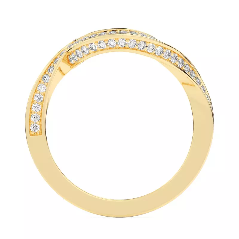 14K Yellow Gold Elara Swirl Pavé Band
