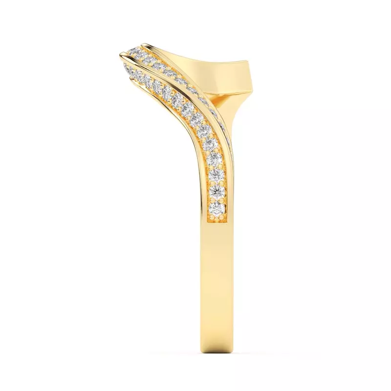 14K Yellow Gold Elara Swirl Pavé Band