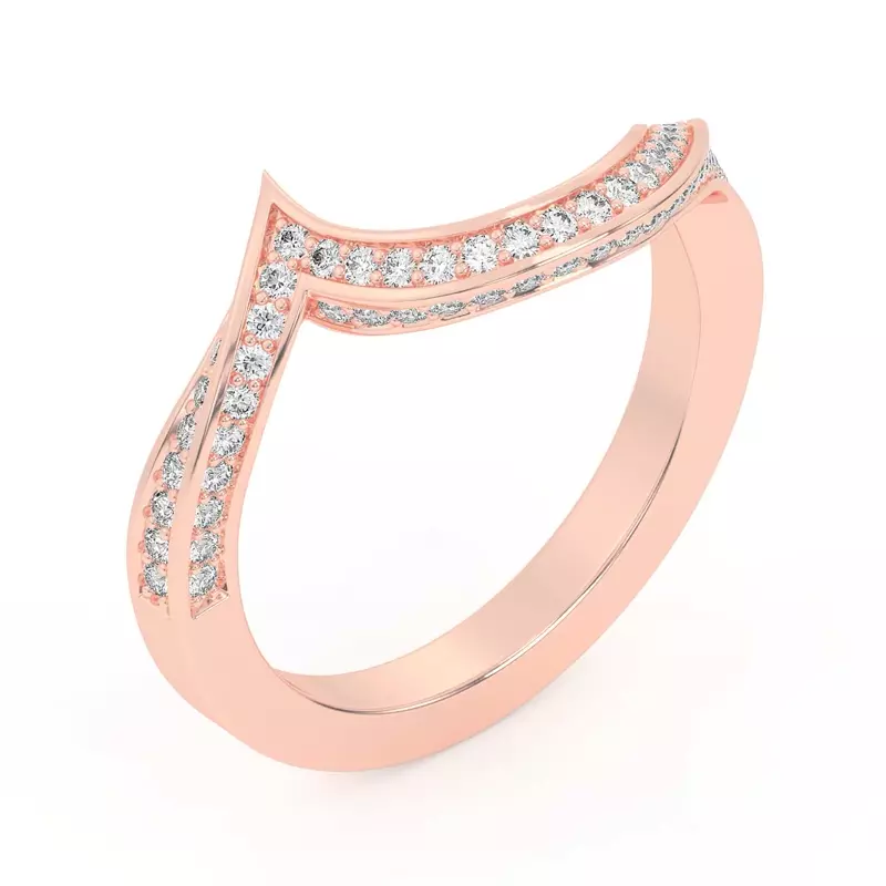 18K Rose Gold Elara Swirl Pavé Band