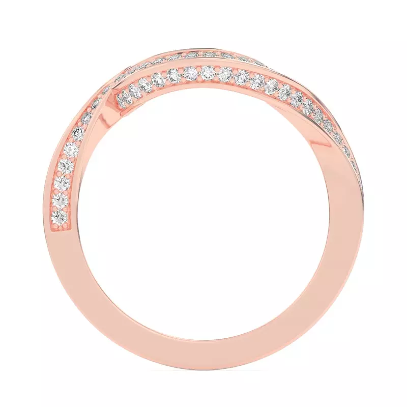 18K Rose Gold Elara Swirl Pavé Band