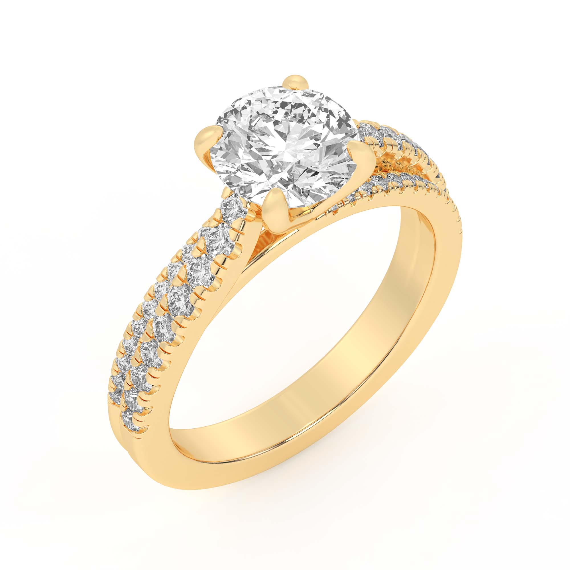 Duplo Double Row Pavé Engagement Ring
