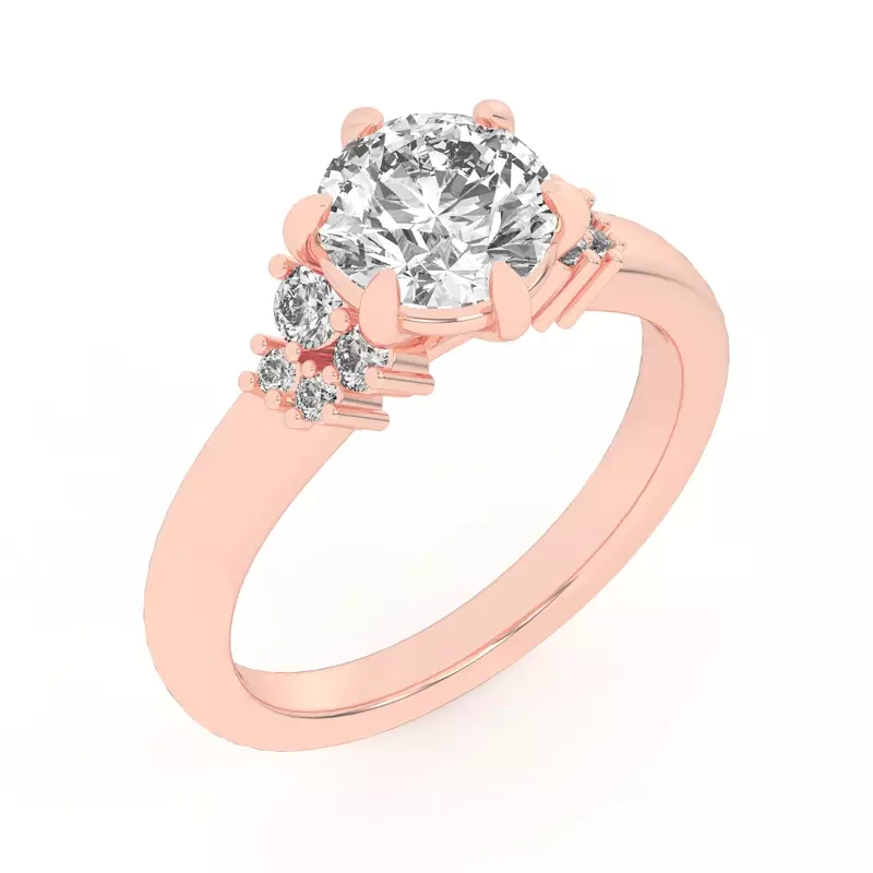 Kume Six-Prong Diamond Cluster Engagement Ring