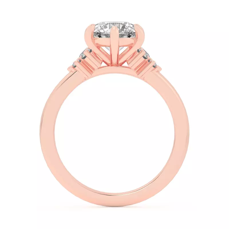 18K Rose Gold Kume Six-Prong Diamond Cluster Engagement Ring
