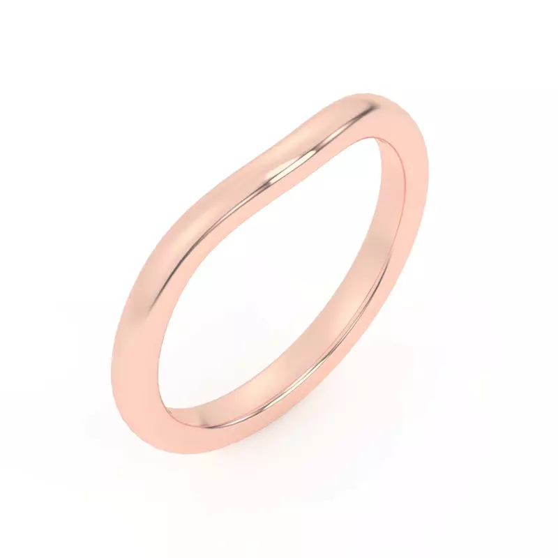 18K Rose Gold Kume Curved Band