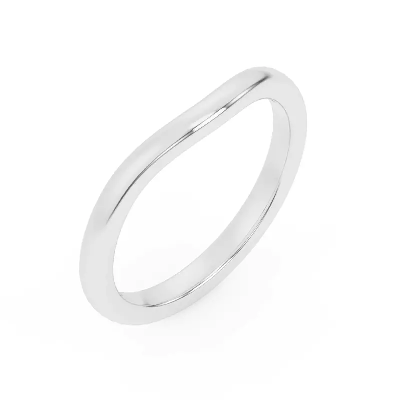 18K White Gold Kume Curved Band