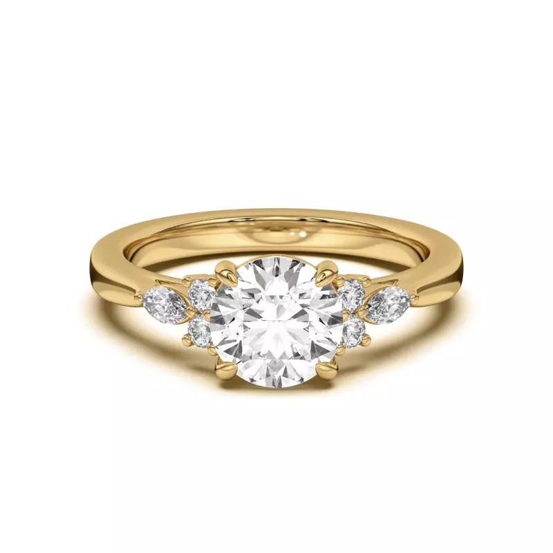 Blanche Round and Marquise Cluster Engagement Ring