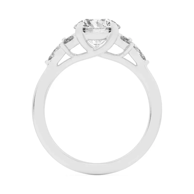 14K White Gold Dara Pear and Marquise Cluster Engagement Ring