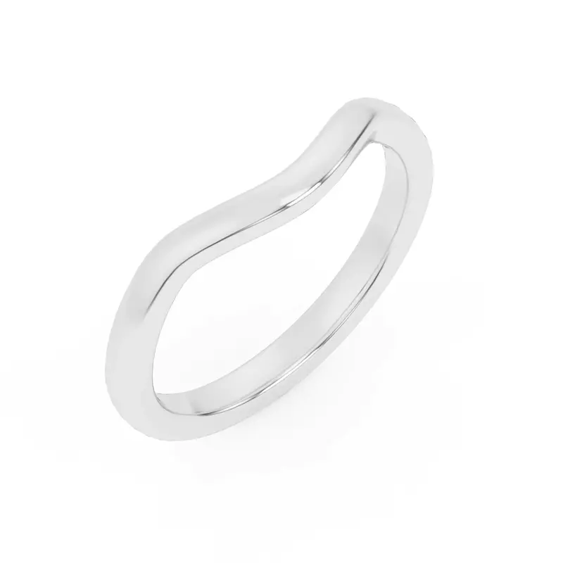 14K White Gold Dara Curved Band