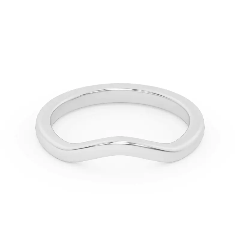 14K White Gold Dara Curved Band