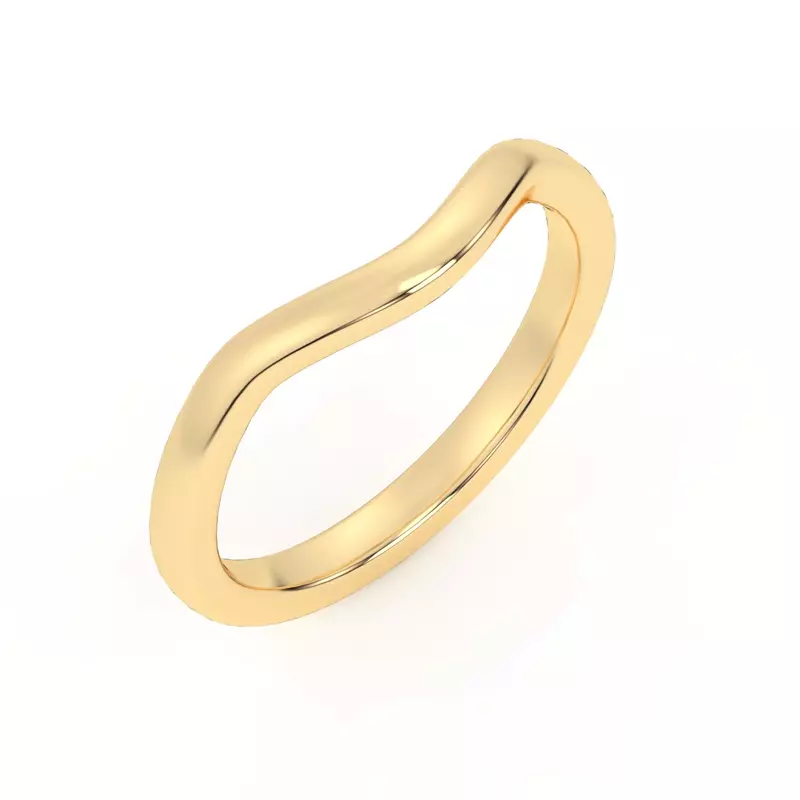 14K Yellow Gold Dara Curved Band