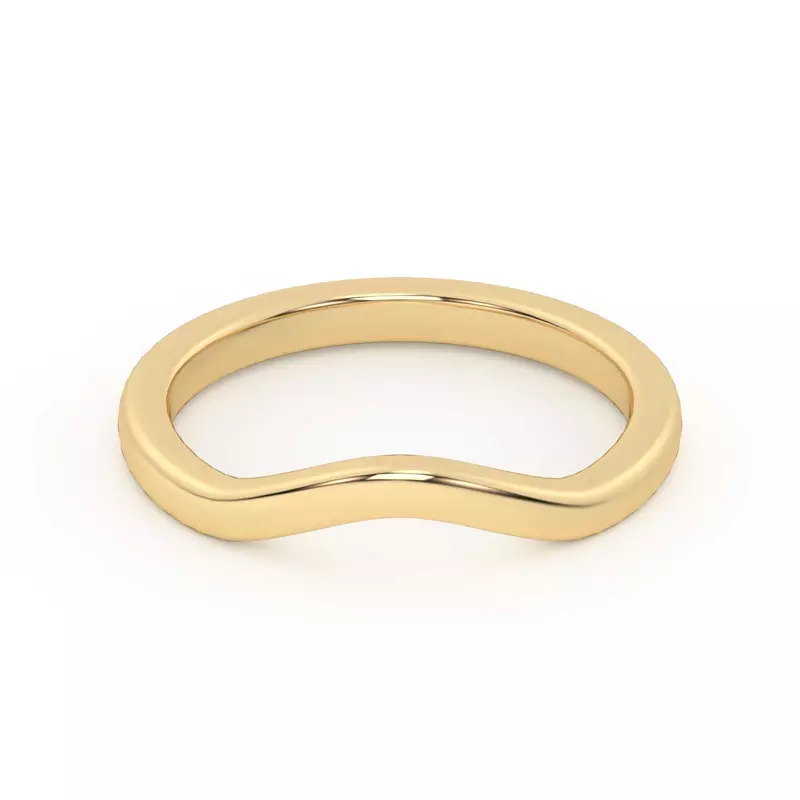 14K Yellow Gold Dara Curved Band