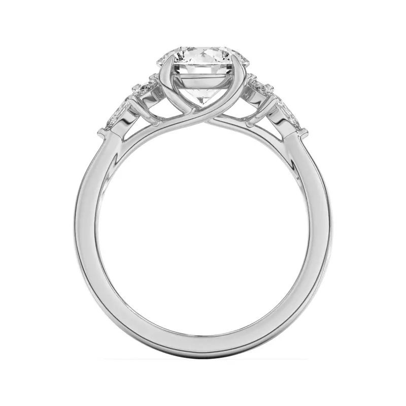 Platinum Dara Pear and Marquise Cluster Engagement Ring