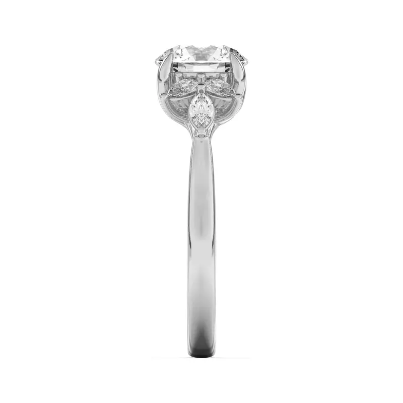 Platinum Dara Pear and Marquise Cluster Engagement Ring