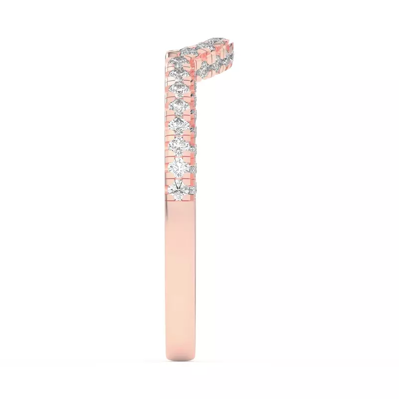 18K Rose Gold Trio Diamond Curved Band