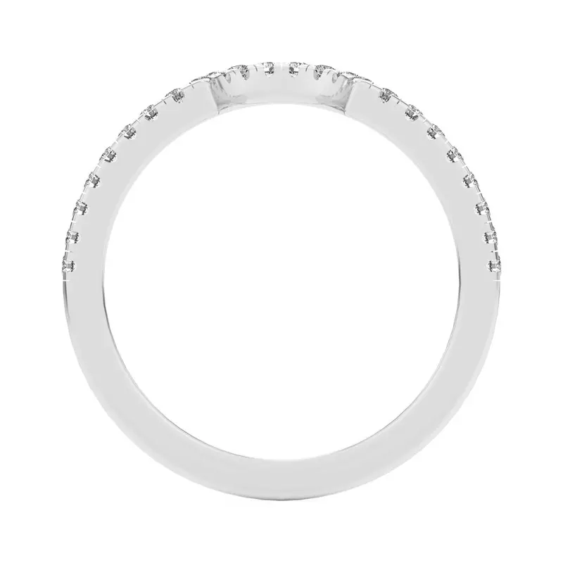 18K White Gold Trio Diamond Curved Band