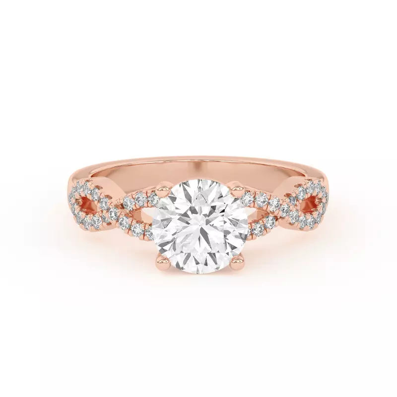 Infinity Diamond Engagement Ring - 14K Rose Gold