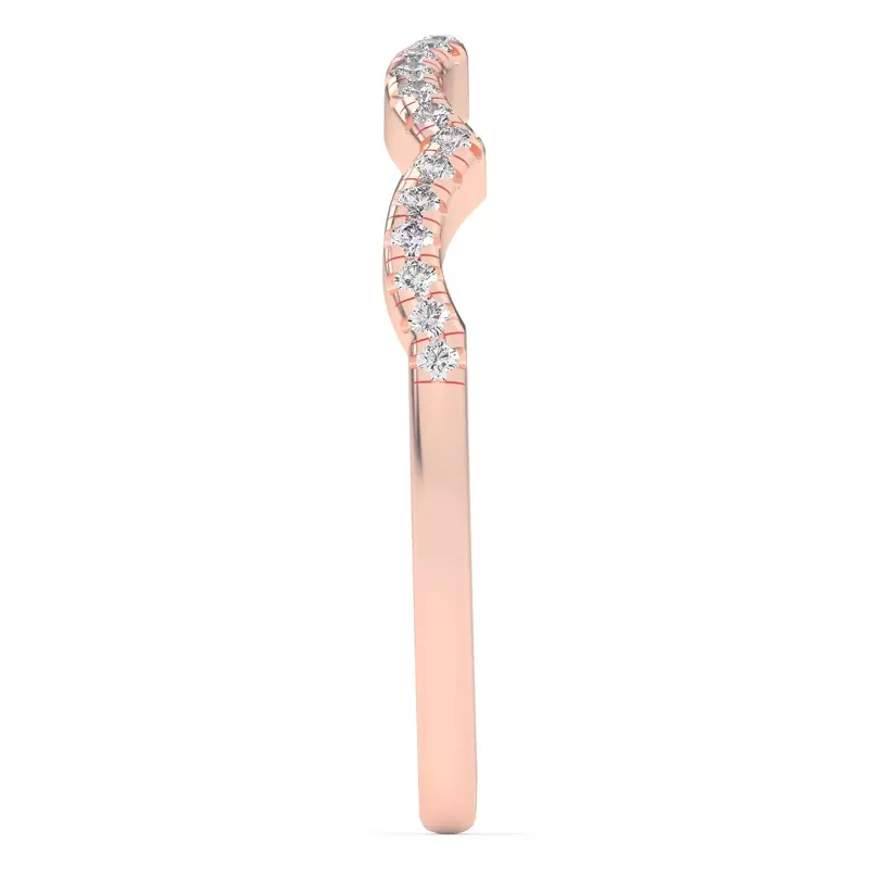 14K Rose Gold Infinity Curved Diamond Band