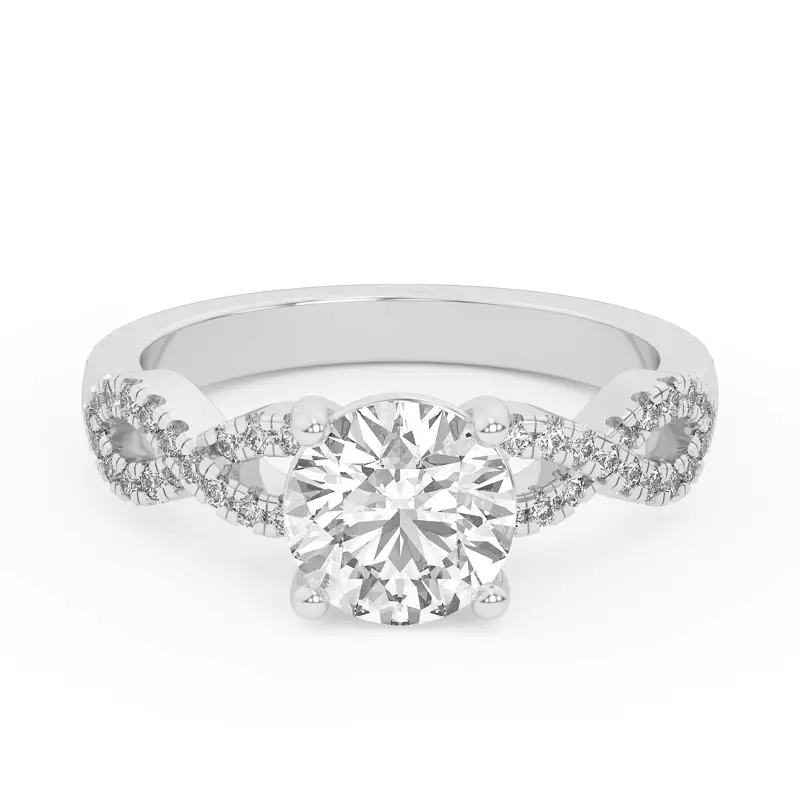 14K White Gold Infinity Diamond Engagement Ring