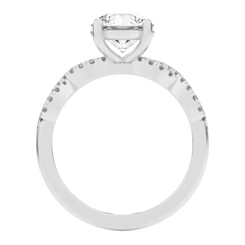 14K White Gold Infinity Diamond Engagement Ring