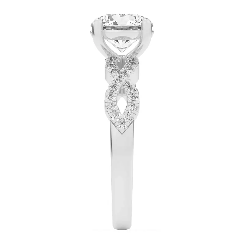14K White Gold Infinity Diamond Engagement Ring
