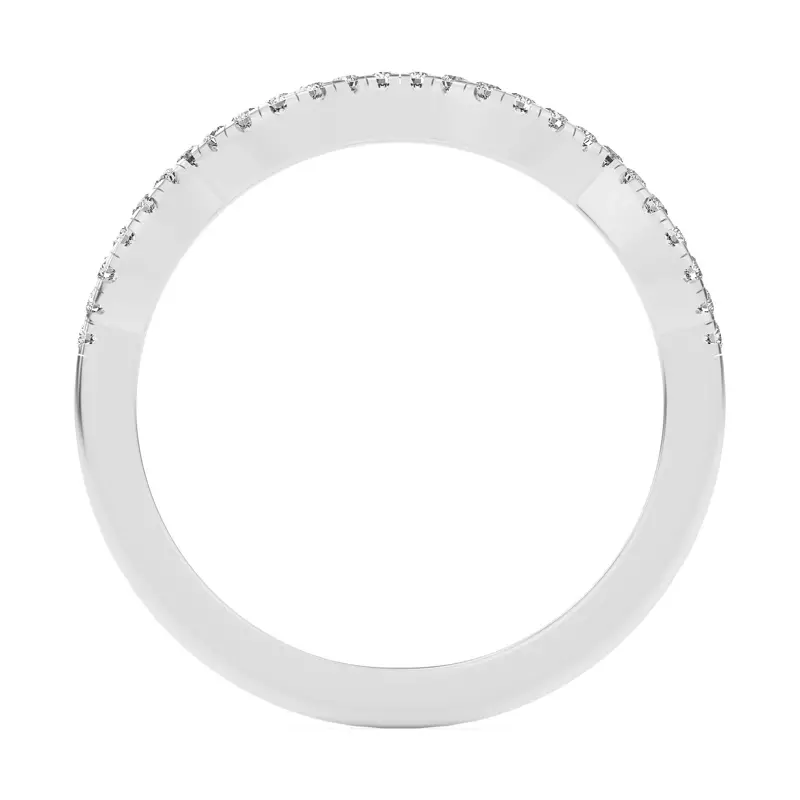 14K White Gold Infinity Curved Diamond Band