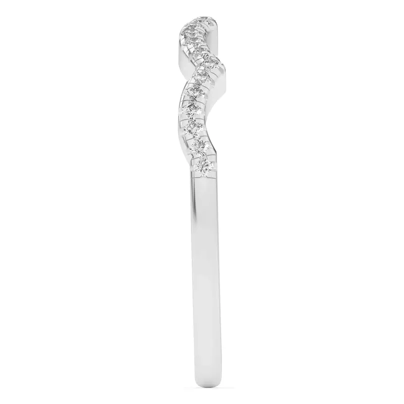 14K White Gold Infinity Curved Diamond Band