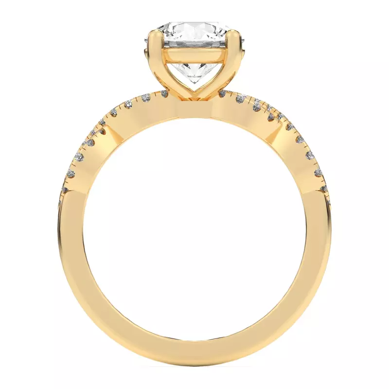 14K Yellow Gold Infinity Diamond Engagement Ring