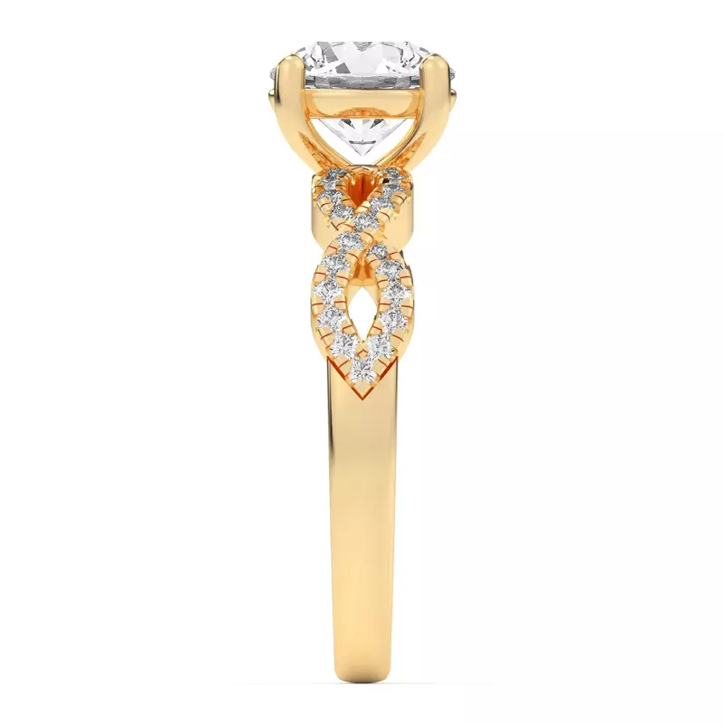 14K Yellow Gold Infinity Diamond Engagement Ring