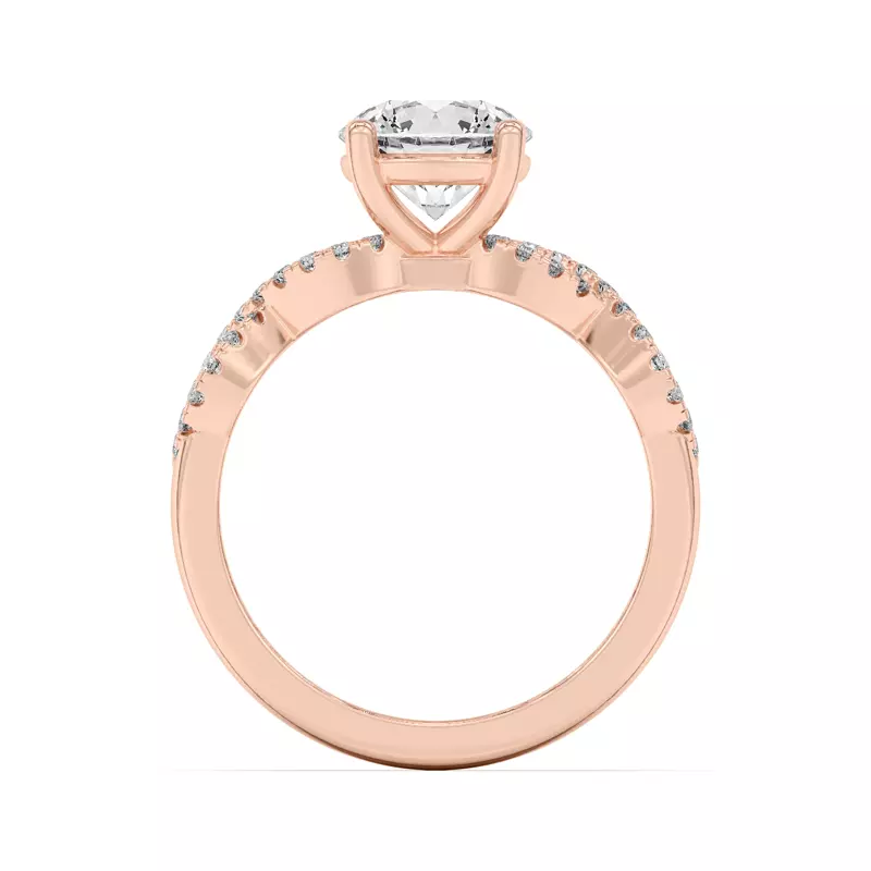 18K Rose Gold Infinity Diamond Engagement Ring