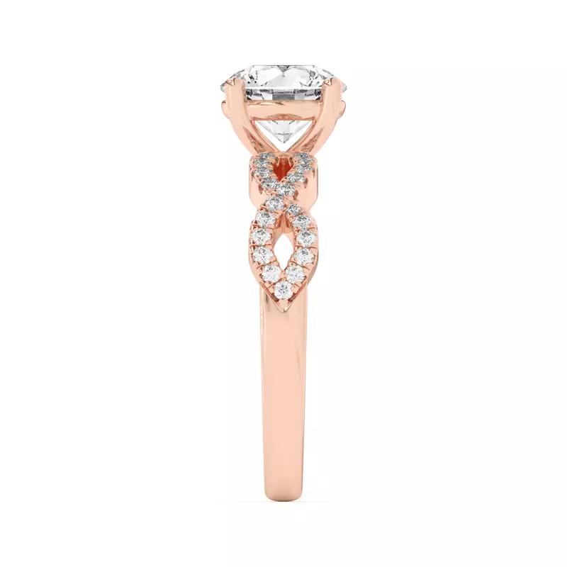18K Rose Gold Infinity Diamond Engagement Ring