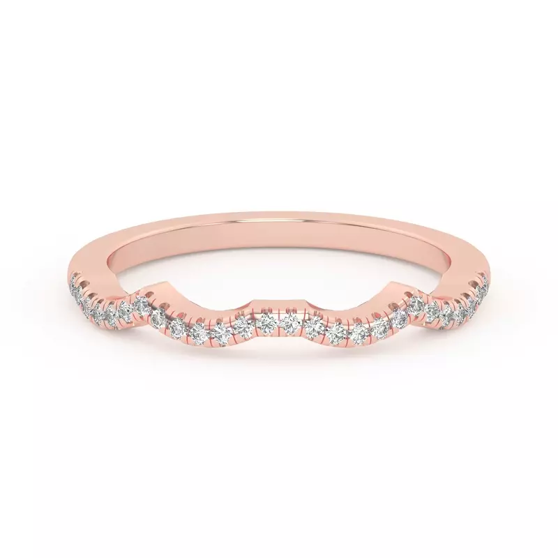 18K Rose Gold Infinity Curved Diamond Band