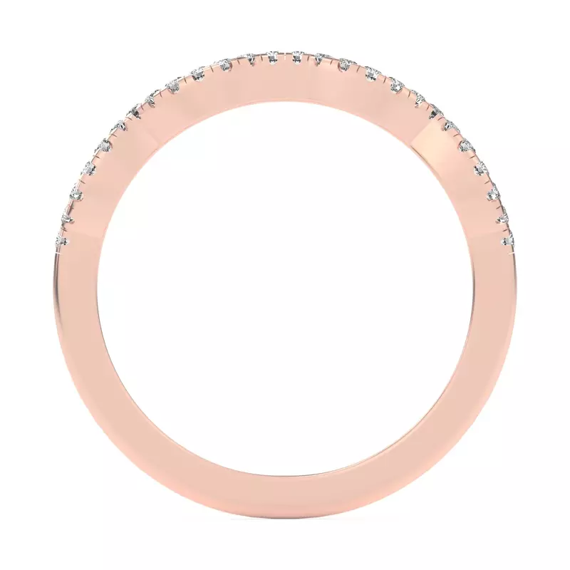 18K Rose Gold Infinity Curved Diamond Band